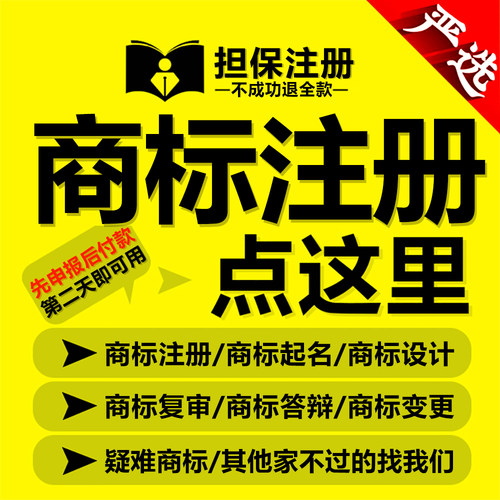 商标注册申请加急公司个人品牌起名字复审续展LOGO设计包通过下证