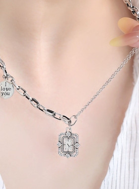 925银英文字母项链女中性风锁骨链女高级感小众设计链子毛衣链