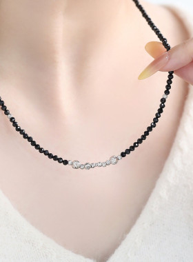 925银花朵碎银子项链女锁骨链女轻奢高级感小众设计链子毛衣链