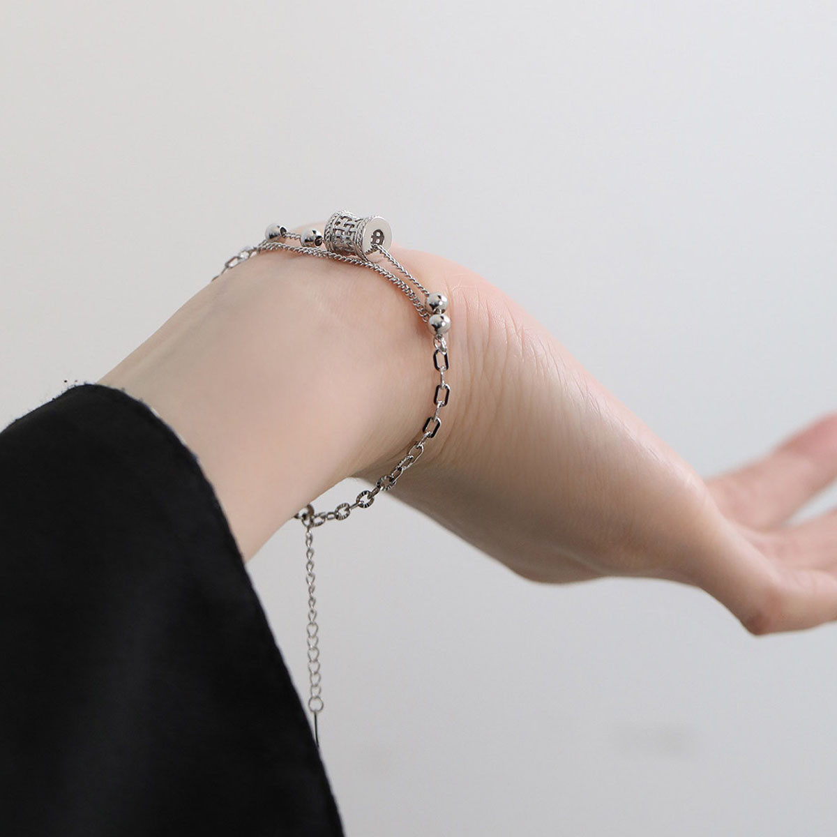 925银小蛮腰手链女中性风手环潮流港风高级感小众设计手环