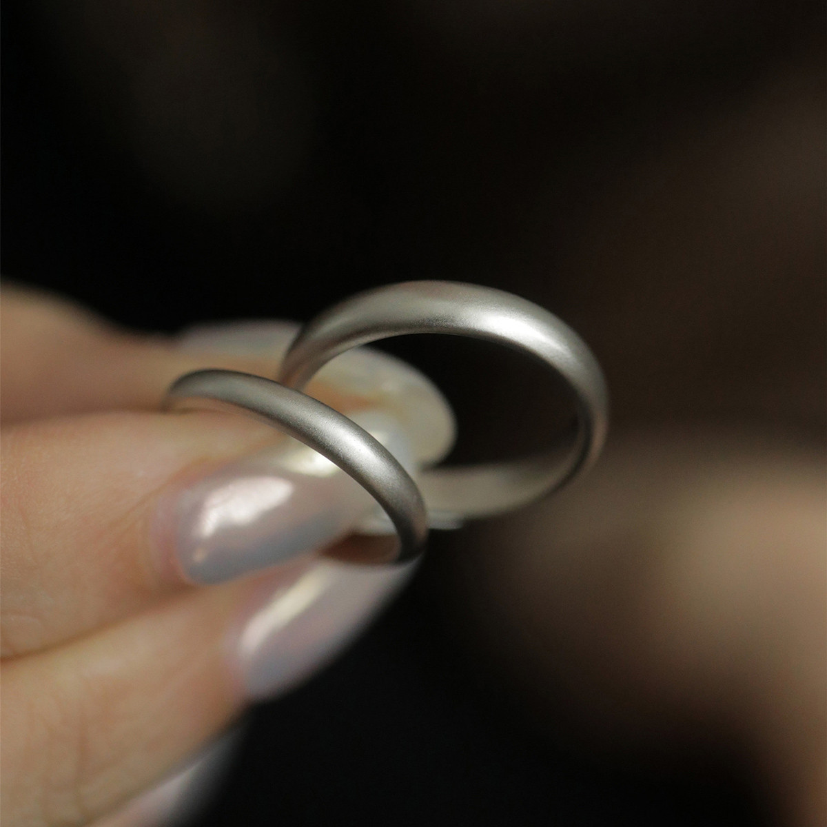 素圈戒指女足银小众高级感雾面