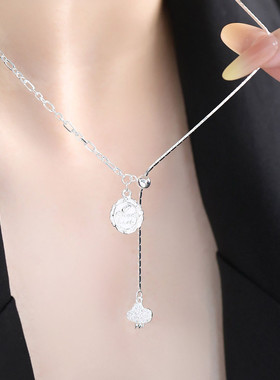 925银英文字母项链女休闲风锁骨链女高级感小众设计链子毛衣链