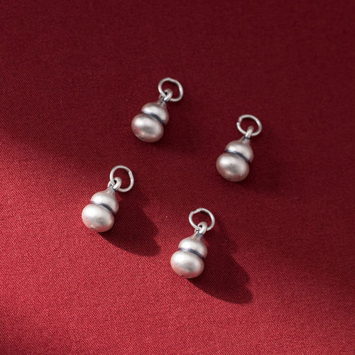 足银999葫芦3D银银手工DIY吊坠挂件手链女项链女配件百搭饰品