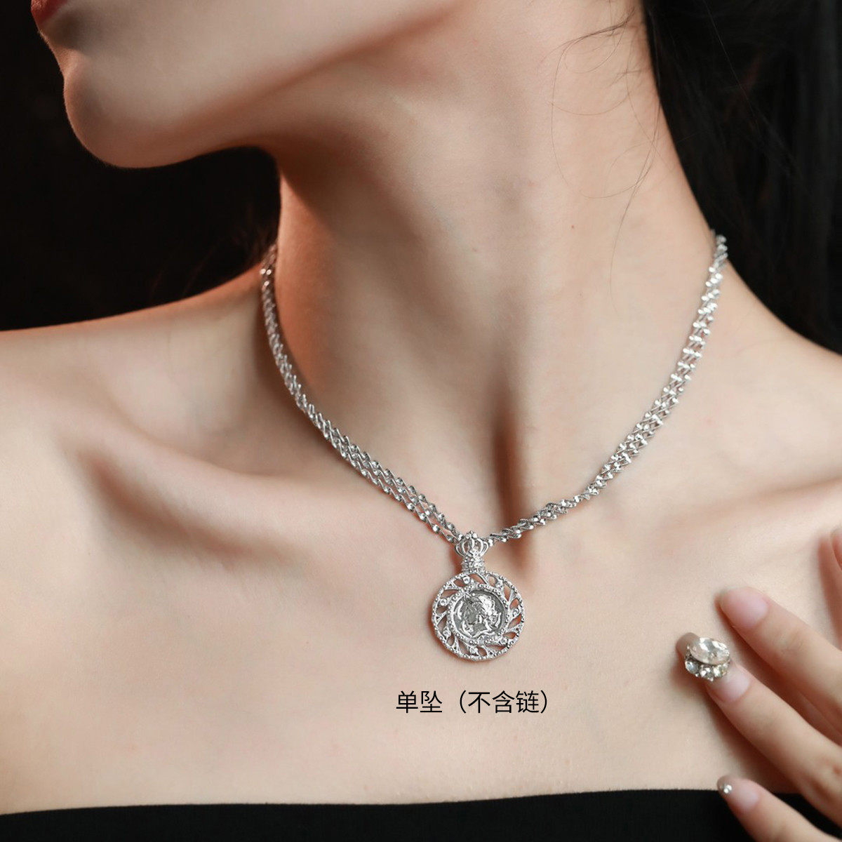925银圆形通勤风吊坠轻奢高级感单坠无项链小众设计DIY配件,饰品/流行首饰/时尚饰品新,其他DIY饰品配件,淘宝优惠券,粉丝福利购,淘宝优惠卷
