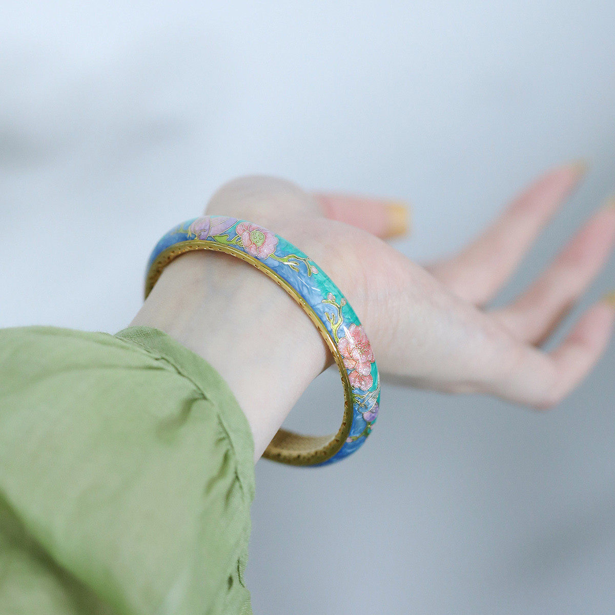 足银999景泰蓝珐琅小鸟花朵闭口手镯女国风新中式小众设计镯子,饰品/流行首饰/时尚饰品新,手镯,淘宝优惠券,粉丝福利购,淘宝优惠卷