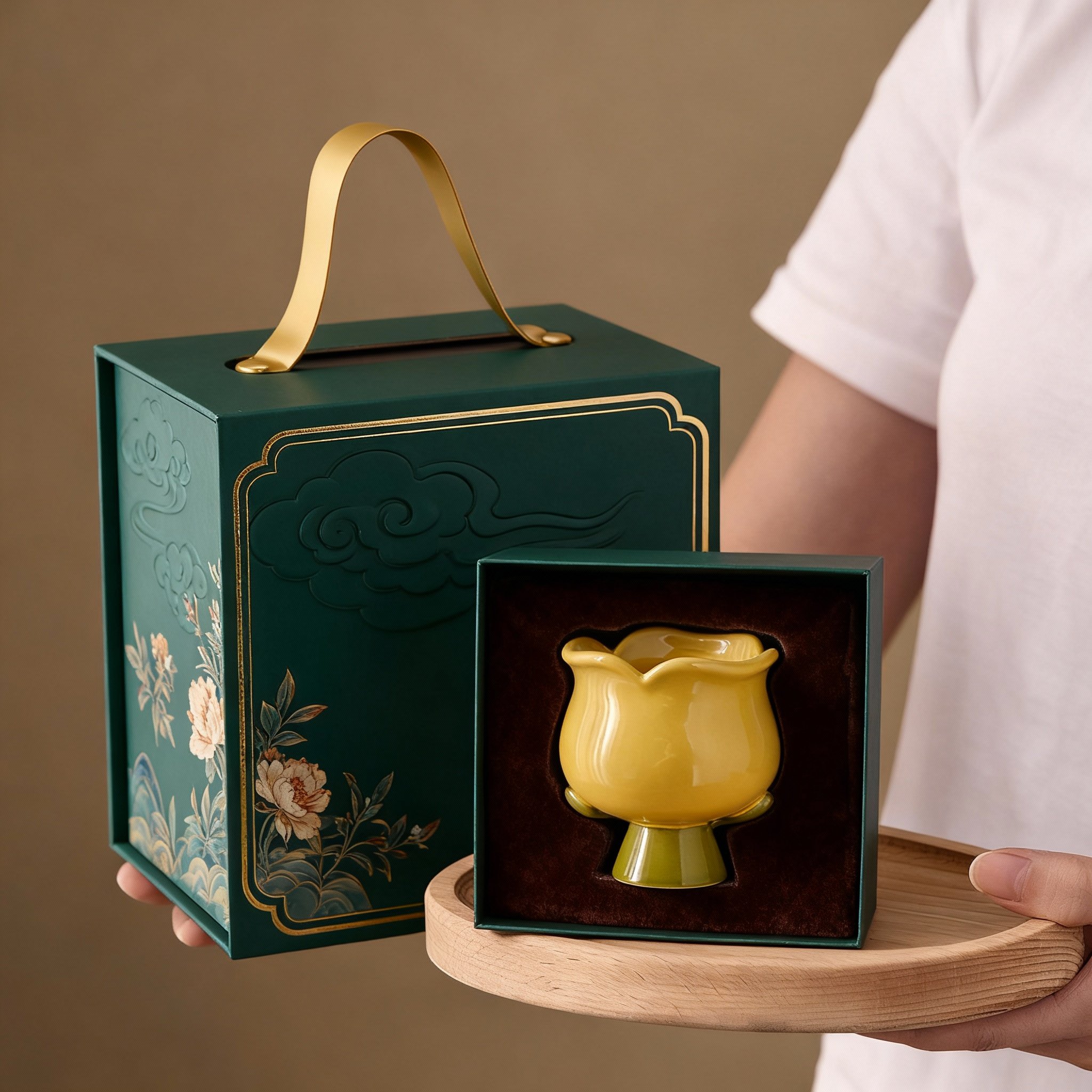 中式陶瓷花瓶摆件礼盒装桌面装饰品精致礼品手提盒子包,家居饰品,桌面摆件,淘宝优惠券,粉丝福利购,淘宝优惠卷