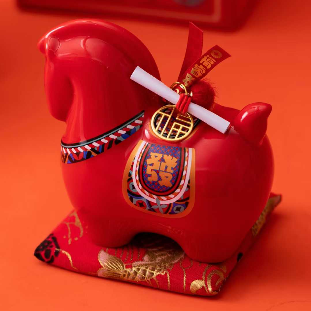 红色马造型装饰摆件中式传统风格客厅落地装饰品新年喜庆,家居饰品,落地摆件,淘宝优惠券,粉丝福利购,淘宝优惠卷