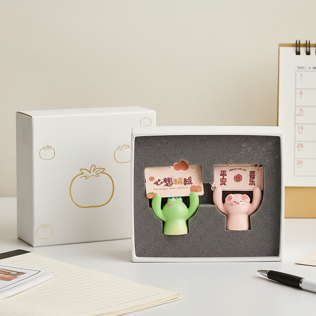 卡通可爱动物装饰摆件桌面小摆件礼盒装创意装饰品