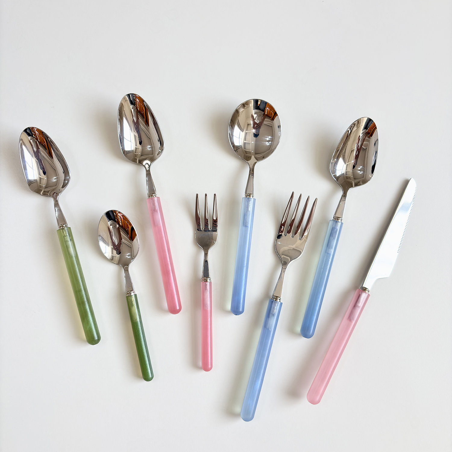 304不锈钢餐具树脂柄刀叉勺子