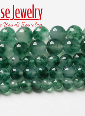 水草飘花玉髓串珠散珠 水墨玛瑙手链项链编织饰品DIY水晶饰品配件