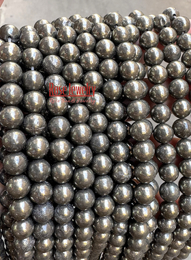 天然黄铁矿散珠原石打磨黄铜矿 手工编织手链项链饰品配件