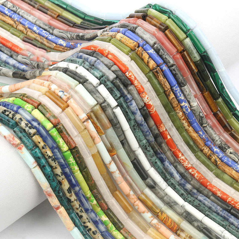 4x13mm天然水晶玛瑙圆管散珠 DIY串珠情侣款手链项链编织饰品配件