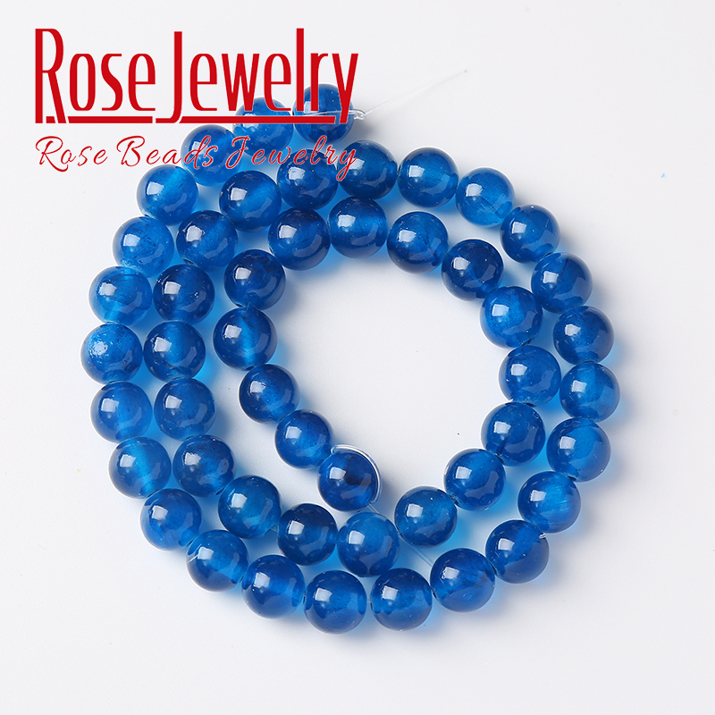 深蓝色波斯玉散珠 湖蓝色冰丝玉半成品配饰 diy手链项链饰品配件