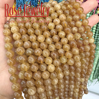 金碧玺优化黄阿塞彩玉散珠 天然石DIY手工串珠饰品配件间隔珠