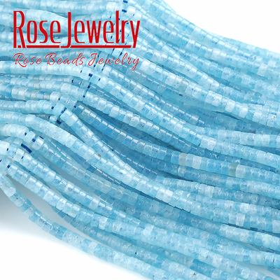 2x4mm优化海蓝宝玉髓隔片散珠管珠直切圆柱算盘珠车轮珠隔珠diy