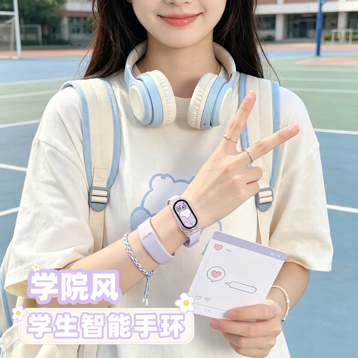 智能多功能手环ins学院风小众女图片