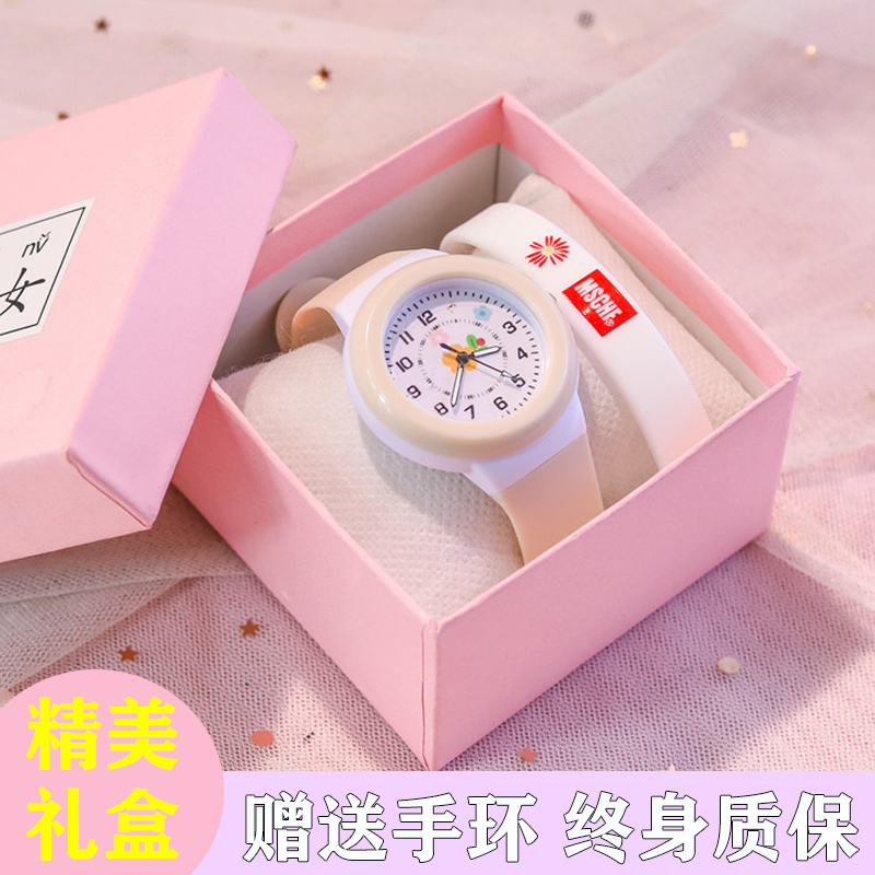 手表儿童女款小学生初中生学院风防水只看时间男生指针电子手表女
