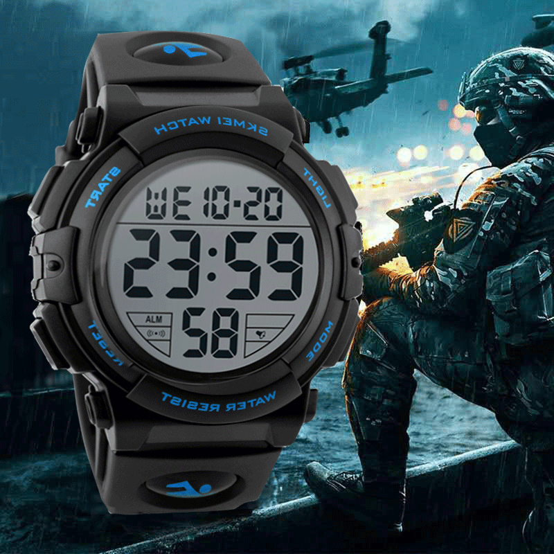夜光运动男生防水电子表
