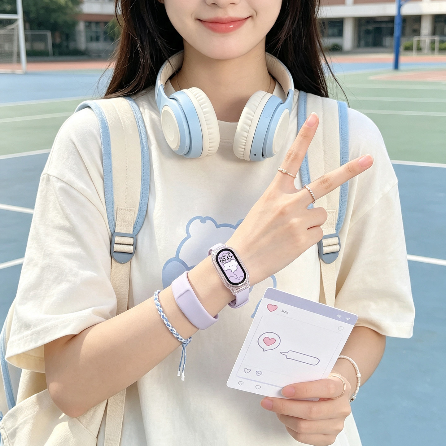 学生女款手表ins风小众智能手环图片