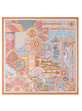 上久楷SAINTJOY/上久楷 双面印花真丝方巾 华彩纹章WJ3J025206004