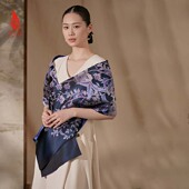 深橘色 宋锦围巾杜乐丽之花·深紫兰 SCS20003 上久楷 SAINTJOY