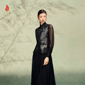 SAINTJOY 夏五吟梅图CY1045206026 马甲 上久楷宋锦新中式 轻奢女式