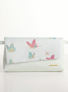 SAINTJOY/上久楷宋锦斜背包 晴春蝶戏图 彩白金 XB3B095208002