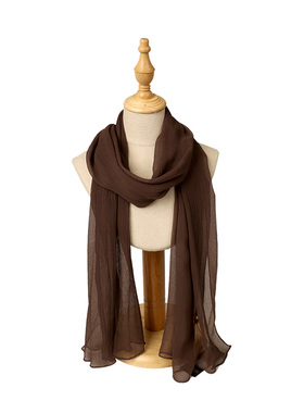 SAINTJOY/上久楷女式100%桑蚕丝 真丝长巾黑灰色WD10003