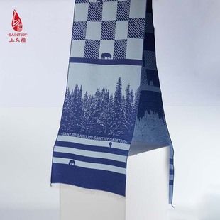 SAINTJOY/上久楷 丝毛围巾 丝毛长巾 喀纳斯雪景 CJS23019