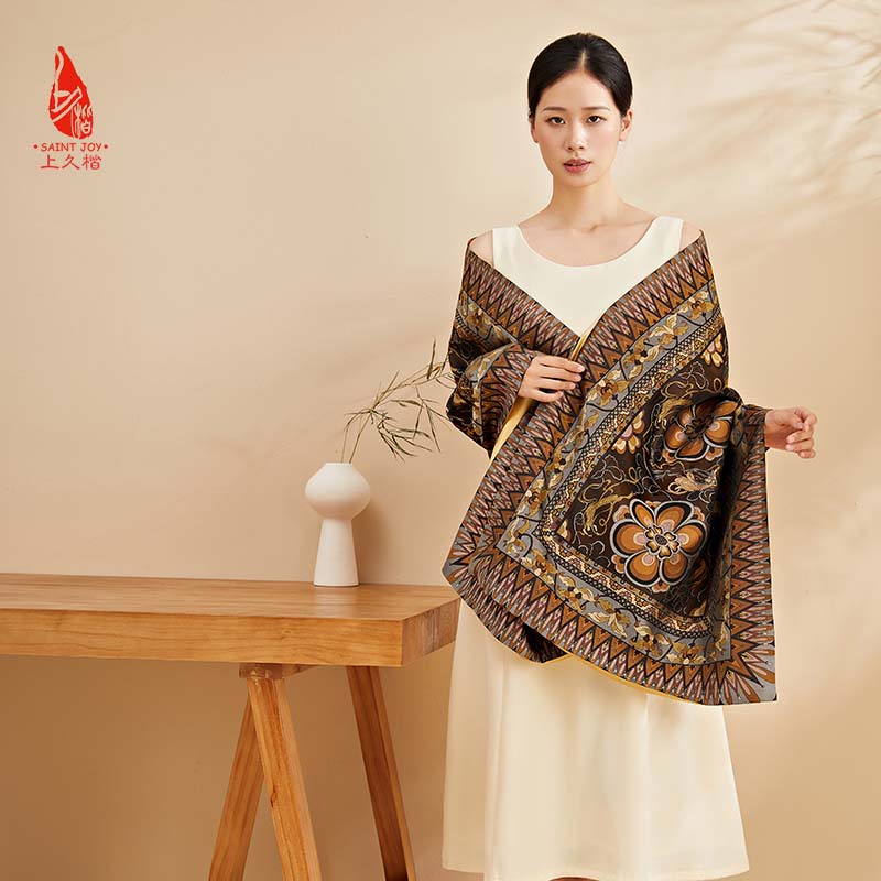 上久楷四季通用女宋锦披肩