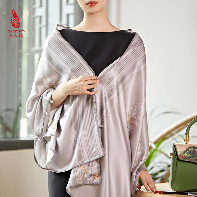 上久楷四季通用女真丝披肩