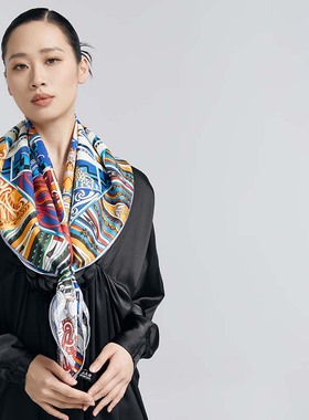 SAINTJOY/上久楷真丝方巾 真丝方巾 骑士之翼 FJS23066