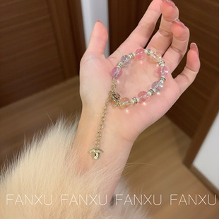 FANXU C家法式透明彩色糖果项链水晶琉璃珠手链