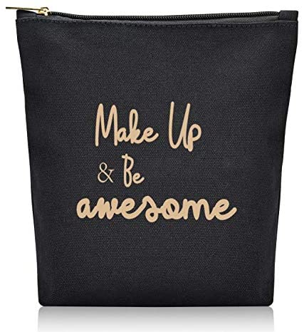 make up & be awesome -makeup bag cosmetic bag makeup travel