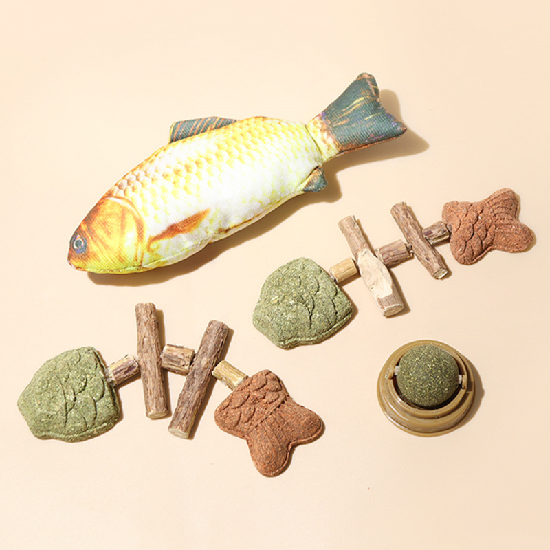 15Y宠物玩具/鱼A1P302-仿真鱼逗猫自嗨解闷猫薄荷逗猫棒抱枕猫玩