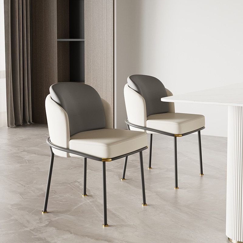 餐桌客厅休闲格铁艺椅子北欧现代单人餐饮千鸟轻奢简约风阳台餐椅