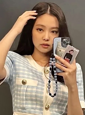 Jennie鞠婧祎同款高品质水晶手机挂链防丢手腕挂绳CCD相机挂件饰