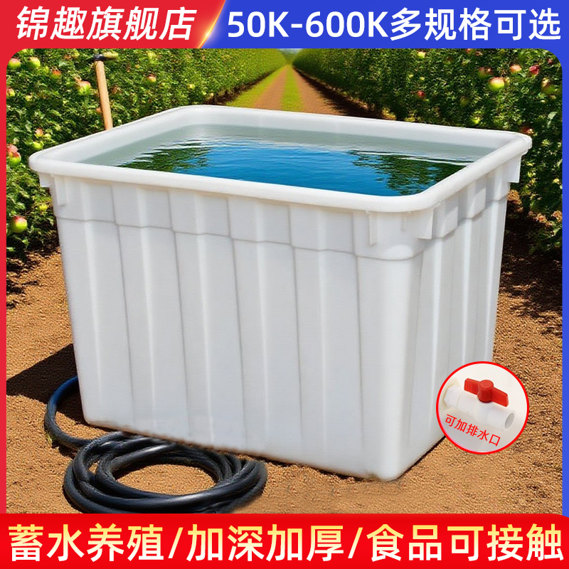 白色水箱带盖长方形大号加厚