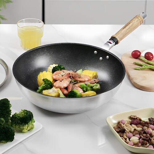 北陆日本进口不粘炒锅