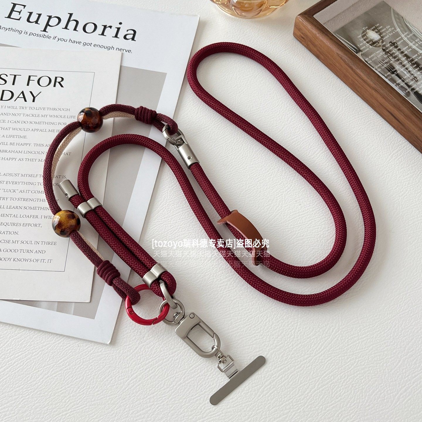 好看豹纹三用手机挂绳原创棉质手腕绳可调节斜挎可背日系背带挂脖式吊绳串珠新款秋冬挂件旅游肩带垫片包包壳