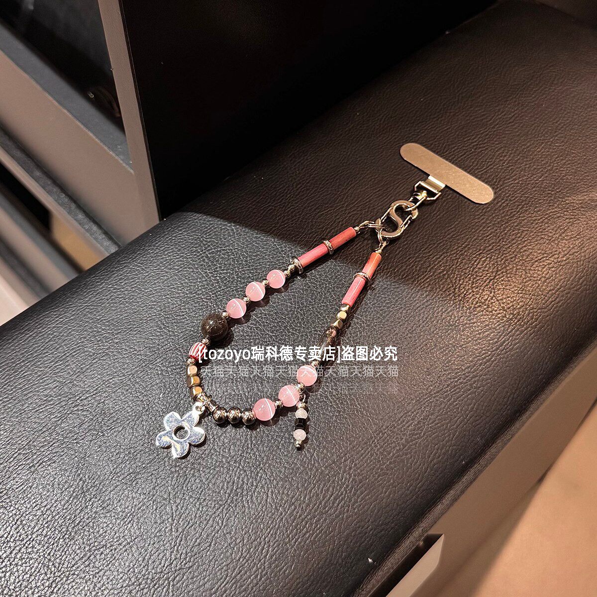 天然玛瑙珍珠手机链原创手作设计手腕链条挂绳独特小众不撞款竹节串珠