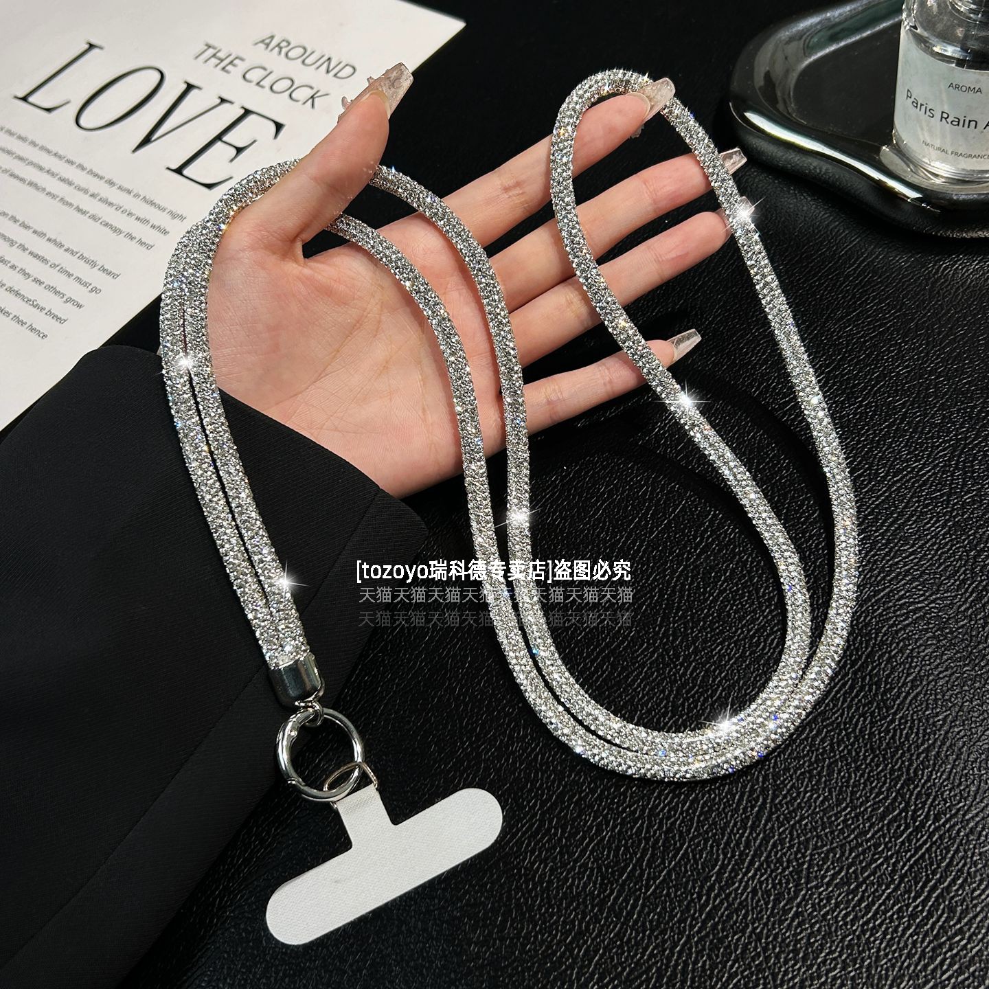 爆闪水钻手机链绳手工镶钻手腕挂绳斜挎可背链条挂件精致挂链轻奢高级感闪钻手绳腕带手链背带斜背钥匙包包壳