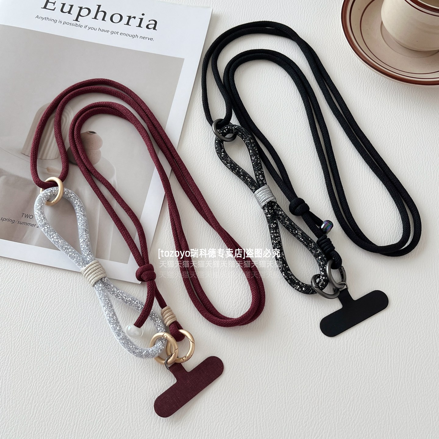 秋日复古美拉德手机挂绳可调节棉质背带三用多功能挂件斜挎可背挂脖绳手腕带防摔防盗防丢包包相机背带垫片壳