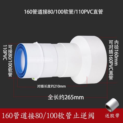 110PVC管道专用油烟机止逆阀厨房烟道止回阀转160-180排烟管接头