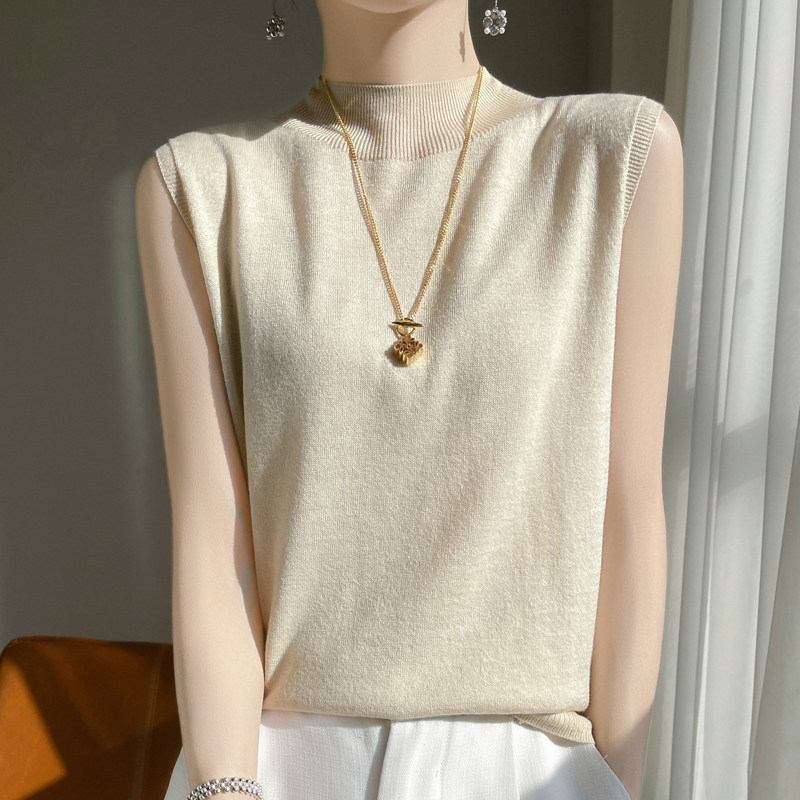 针织内搭背心女春夏秋洋气坎肩短款半高领大码无袖外穿打底衫上衣,女装/女士精品,背心吊带,淘宝优惠券,粉丝福利购,淘宝优惠卷