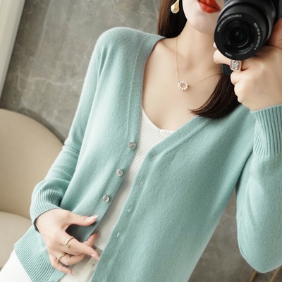 春秋洋气开衫外套女针织打底衫