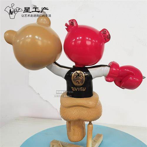 酒吧KTV创意玻璃钢树脂动漫卡通网红潮玩KAWS暴力熊公仔美陈雕塑