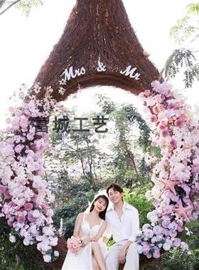 户外景区休闲网红打卡设计点装饰拍照摆件道具鸟巢藤编椅秋千巨型