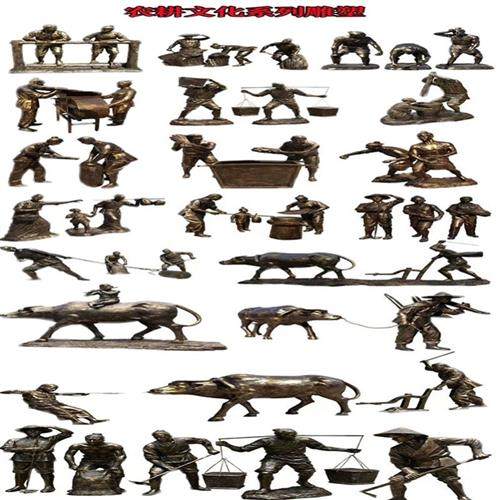 华尔街定制铸铜大型铜开荒拓荒雕塑玻璃钢拉车耕地农耕