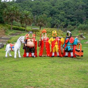 玻璃钢西游记空脸拍照雕塑模型孙悟空唐僧猪八戒沙僧人物雕像装 饰